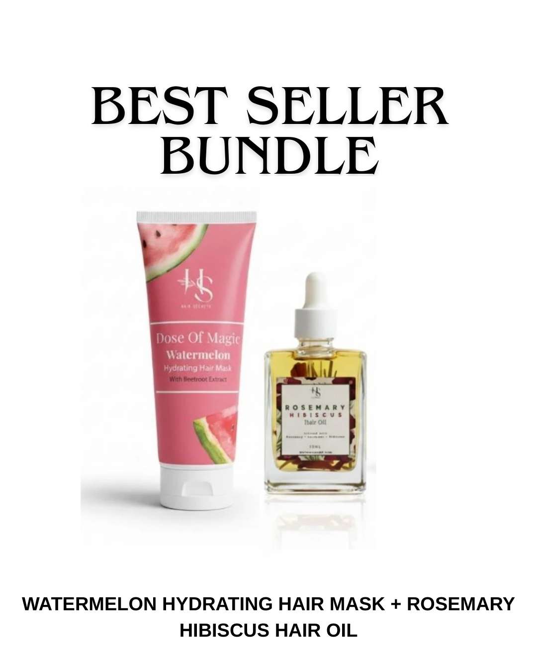 HairSecrets Best Seller Bundle: Rosemary Hibiscus Hair Oil and Watermelon Hydrating Hair Mask