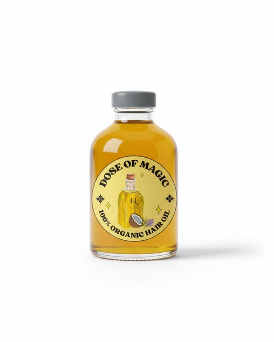 Dose of Magic 100% organic hair oil 50ml amber glass bottle by HairSecrets