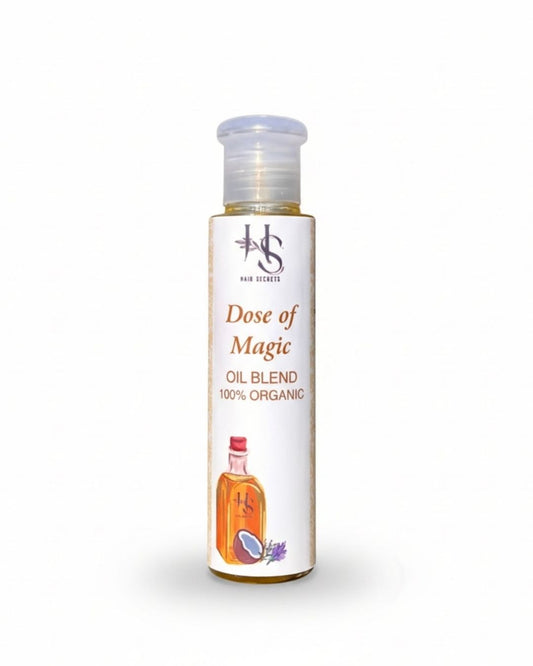 Dose of Magic 100% organic hair oil blend 100ml bottle by HairSecrets, made in Pakistan